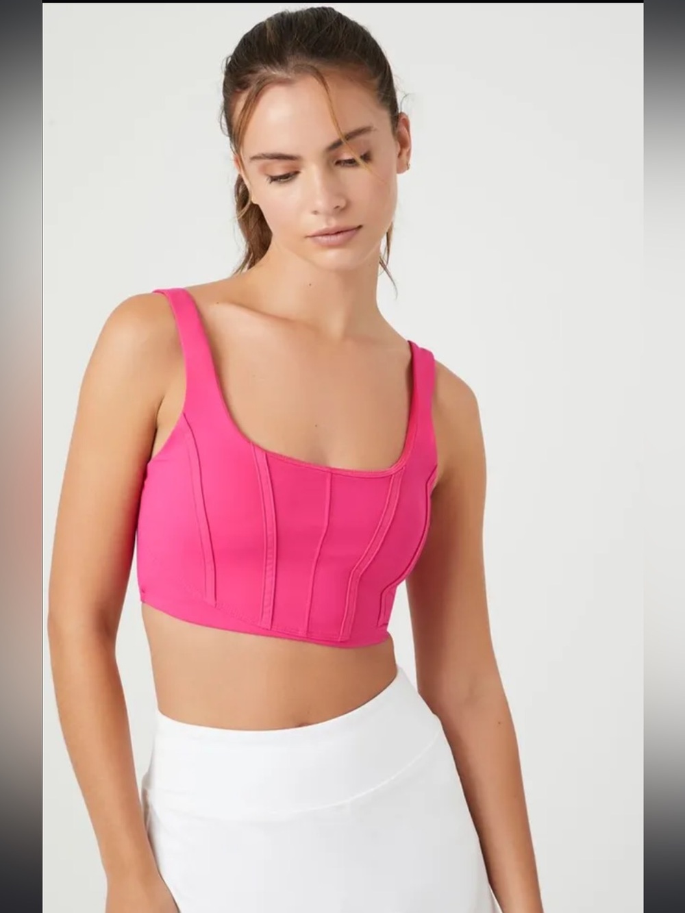 NWOT Free People Corset Longline Sports Bra- Crop Top in Pink Size XS/S